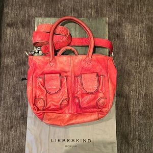 Liebeskind Berlin red shoulder or crossbody leather bag.